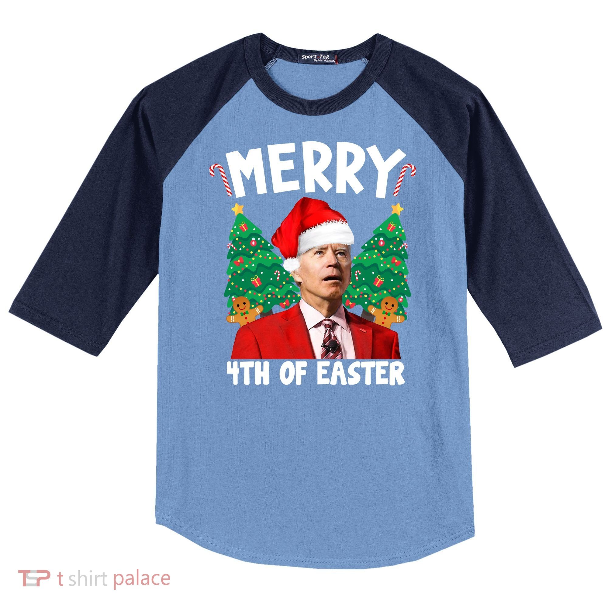 Merry 4th Of Easter Funny Joe Biden Holiday Raglan Baseball Sleeve Shirt