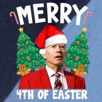 Merry 4th Of Easter Funny Joe Biden Holiday Raglan Baseball Sleeve Shirt thumb 2