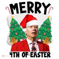 Merry 4th Of Easter Funny Joe Biden Holiday Ceramic Ornament thumb 2
