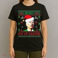 Merry 4th Of Easter Funny Joe Biden Christmas T-Shirt thumb 4