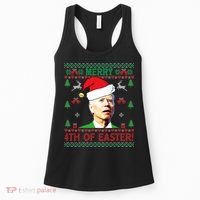 Merry 4th Of Easter Funny Joe Biden Christmas Women's Tank Top thumb 0