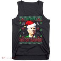 Merry 4th Of Easter Funny Joe Biden Christmas Tank Top thumb 0