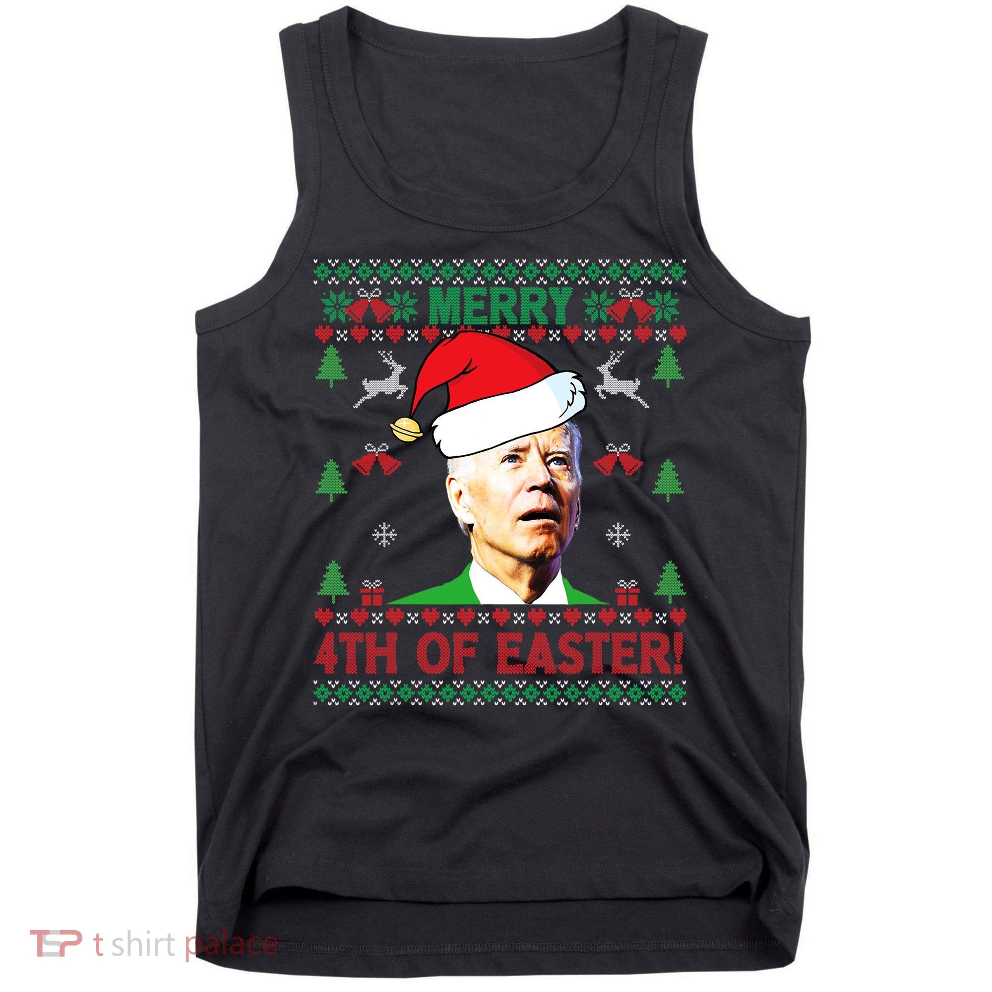 Merry 4th Of Easter Funny Joe Biden Christmas Tank Top