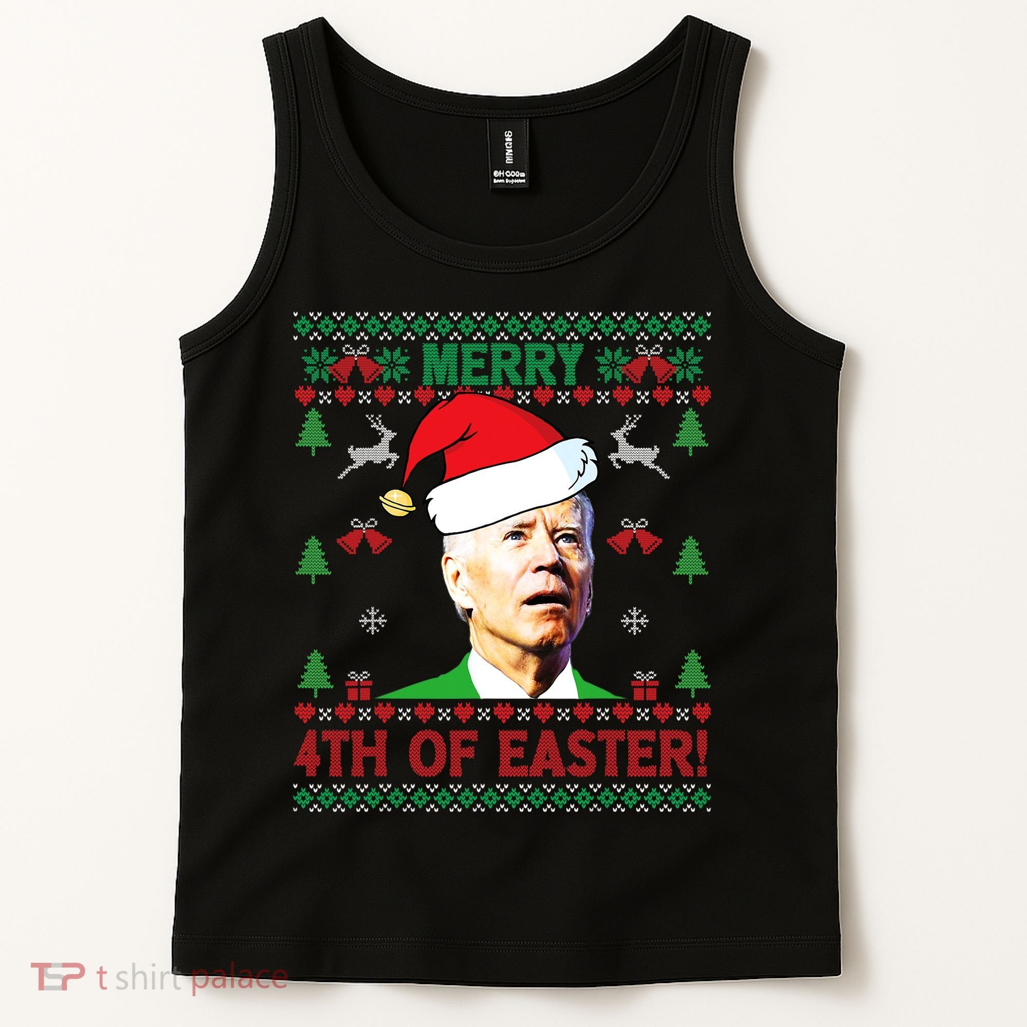 Merry 4th Of Easter Funny Joe Biden Christmas Tank Top