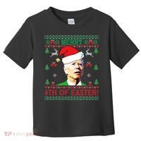 Merry 4th Of Easter Funny Joe Biden Christmas Toddler T-Shirt thumb 0