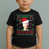Merry 4th Of Easter Funny Joe Biden Christmas Toddler T-Shirt thumb 2