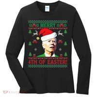 Merry 4th Of Easter Funny Joe Biden Christmas Women's Long Sleeve Shirt thumb 0