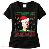 Merry 4th Of Easter Funny Joe Biden Christmas Women's T-Shirt thumb 0