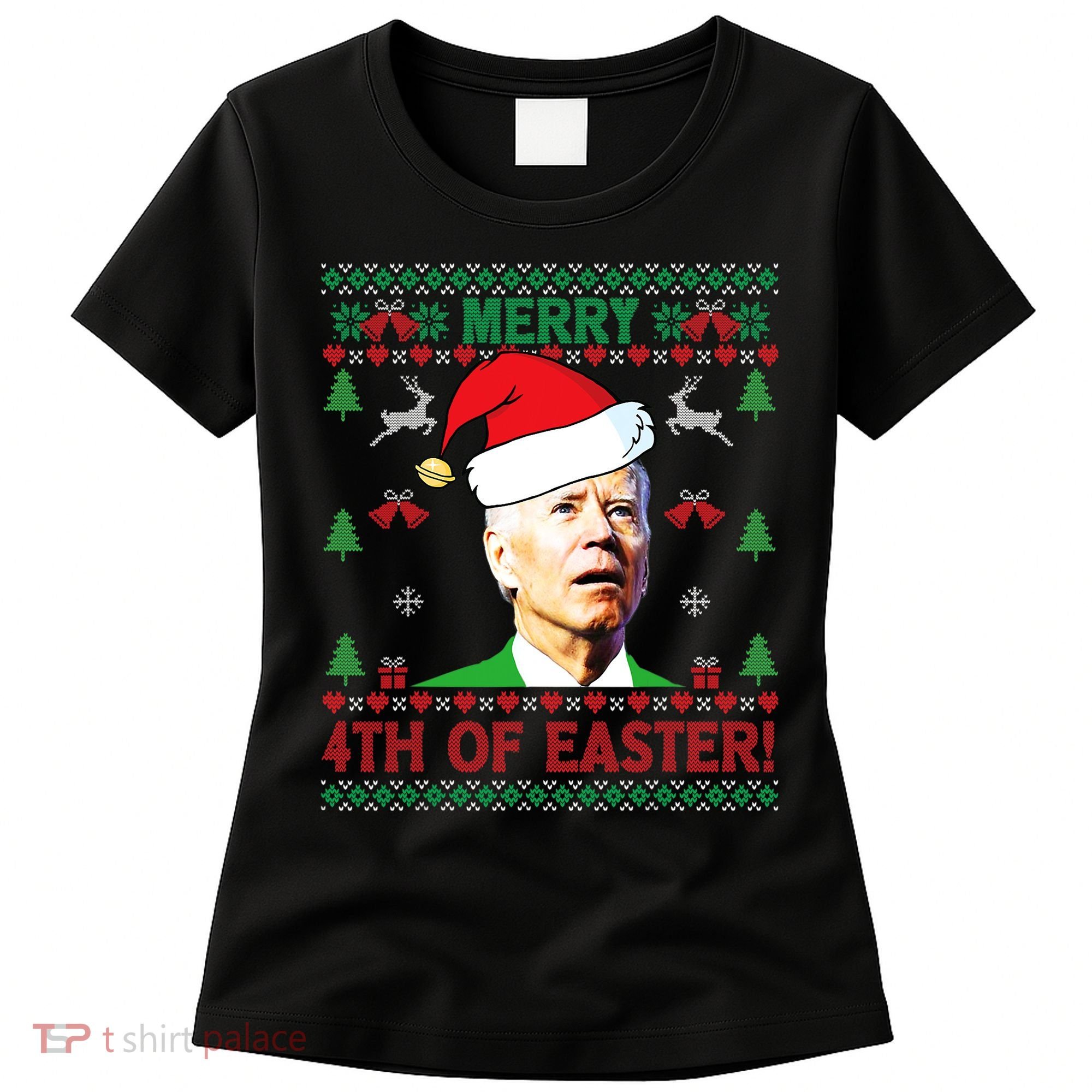 Merry 4th Of Easter Funny Joe Biden Christmas Women's T-Shirt
