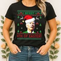 Merry 4th Of Easter Funny Joe Biden Christmas Women's T-Shirt thumb 2