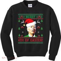 Merry 4th Of Easter Funny Joe Biden Christmas Kids Sweatshirt thumb 0