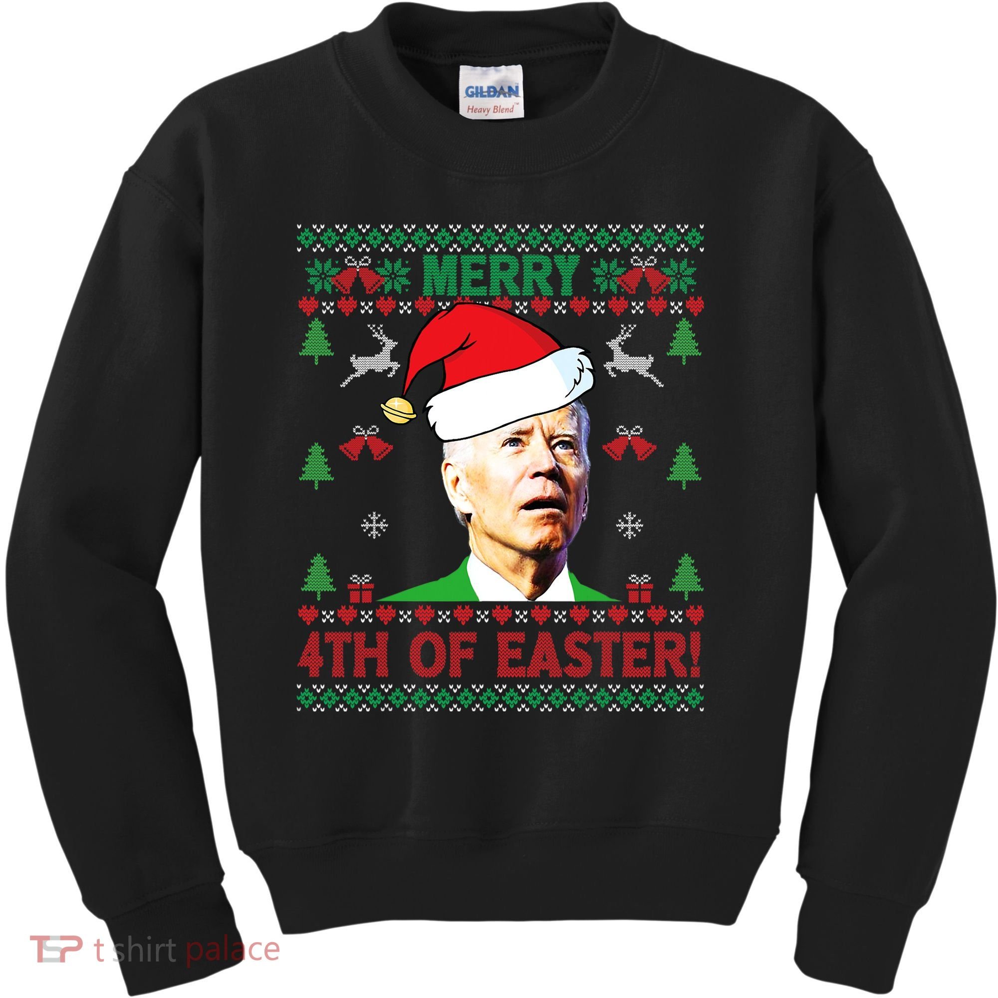 Merry 4th Of Easter Funny Joe Biden Christmas Kids Sweatshirt