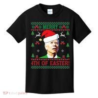 Merry 4th Of Easter Funny Joe Biden Christmas Kids T-Shirt thumb 0