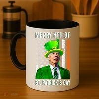 Merry 4th Of St Patrick's Day Joe Biden Leprechaun Hat Coffee Mug thumb 4