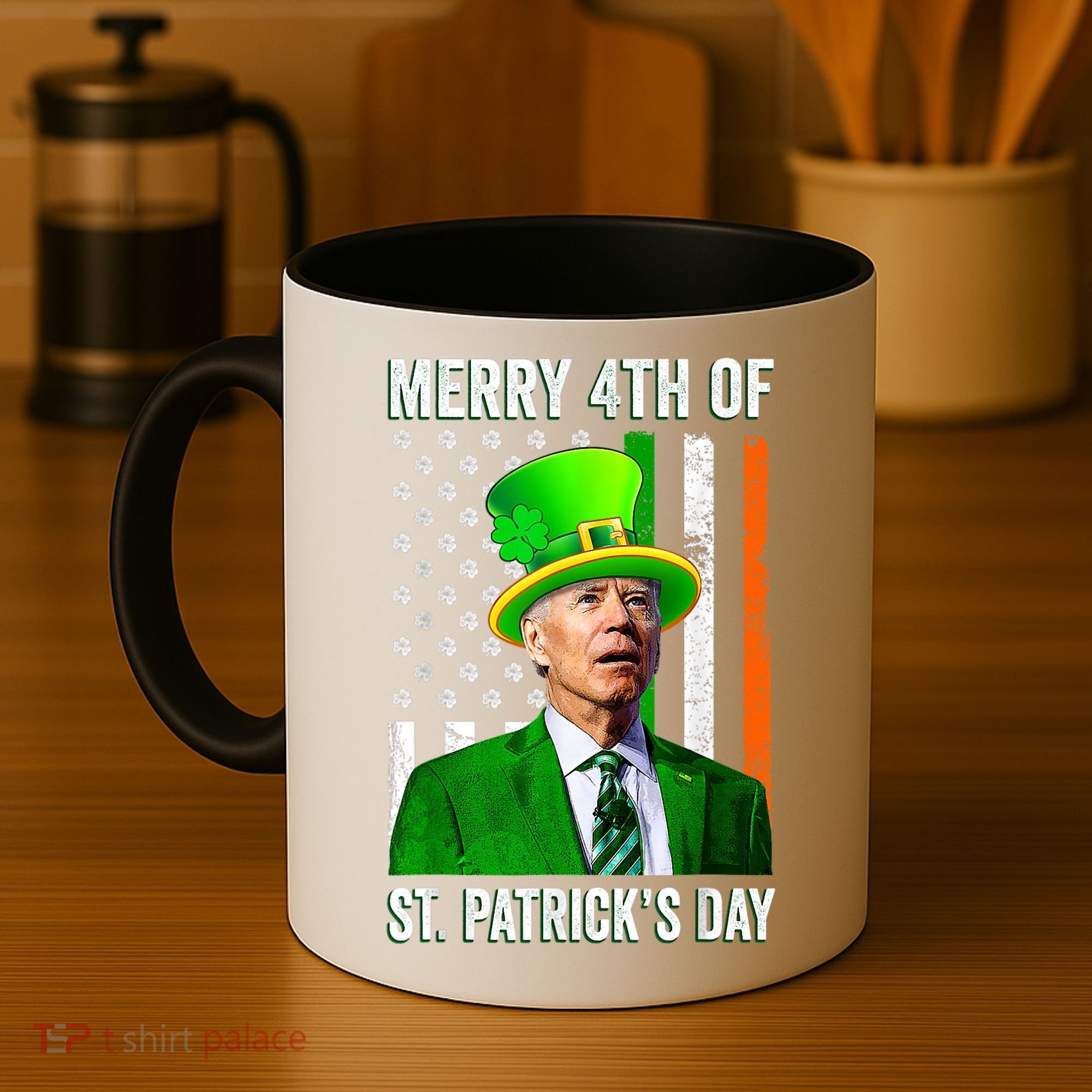 Merry 4th Of St Patrick's Day Joe Biden Leprechaun Hat Coffee Mug