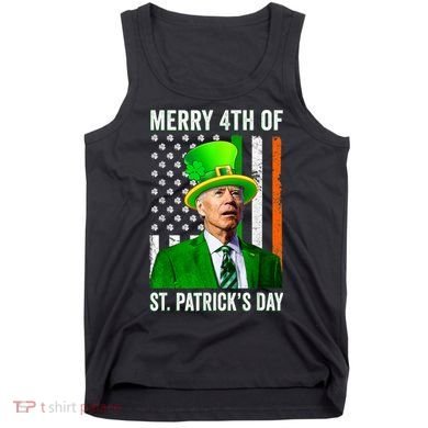 Merry 4th Of St Patrick's Day Joe Biden Leprechaun Hat Tank Top