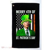 Merry 4th Of St Patrick's Day Joe Biden Leprechaun Hat Golf Towel thumb 0