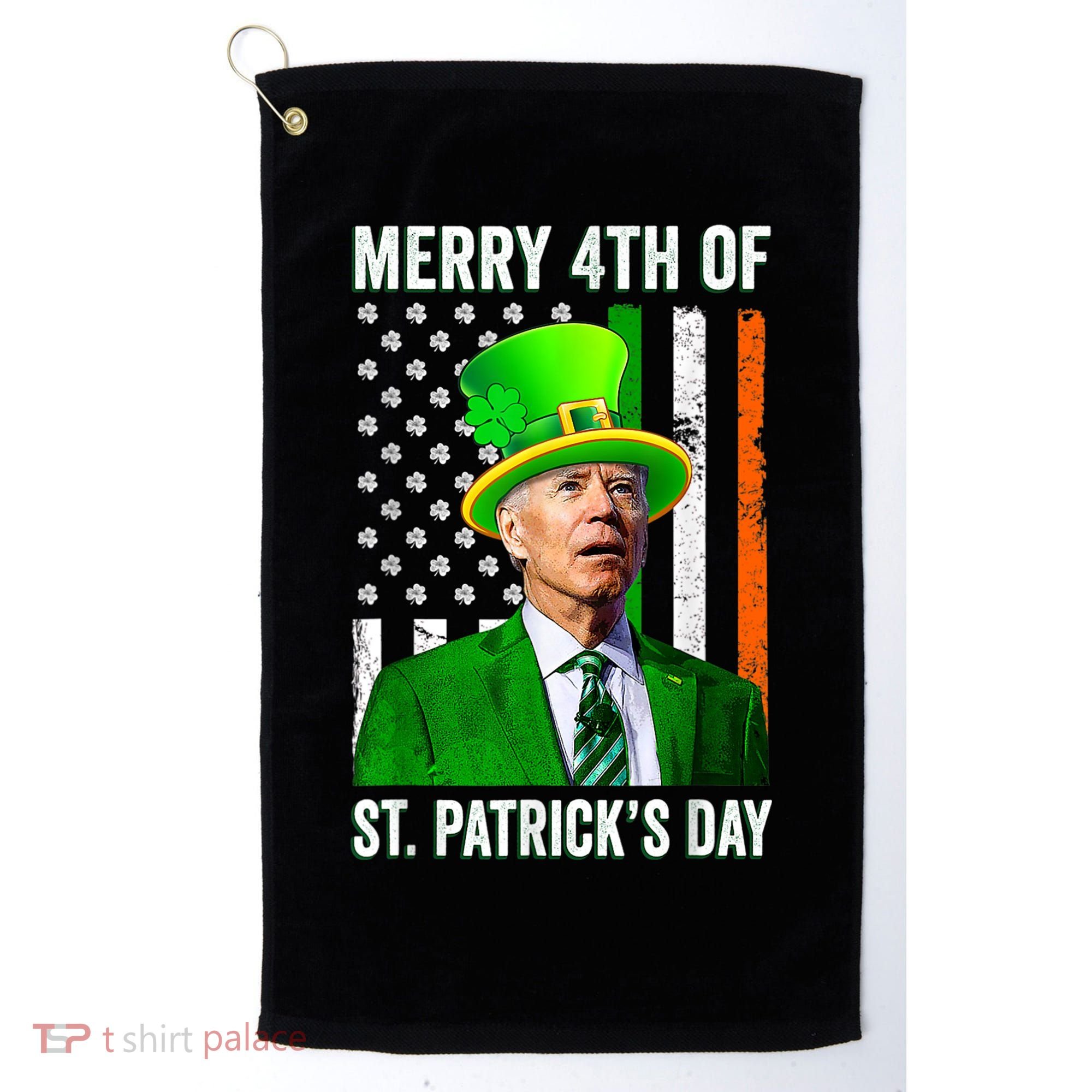 Merry 4th Of St Patrick's Day Joe Biden Leprechaun Hat Golf Towel