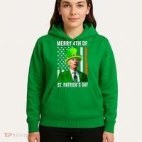 Merry 4th Of St Patrick's Day Joe Biden Leprechaun Hat Hoodie thumb 5