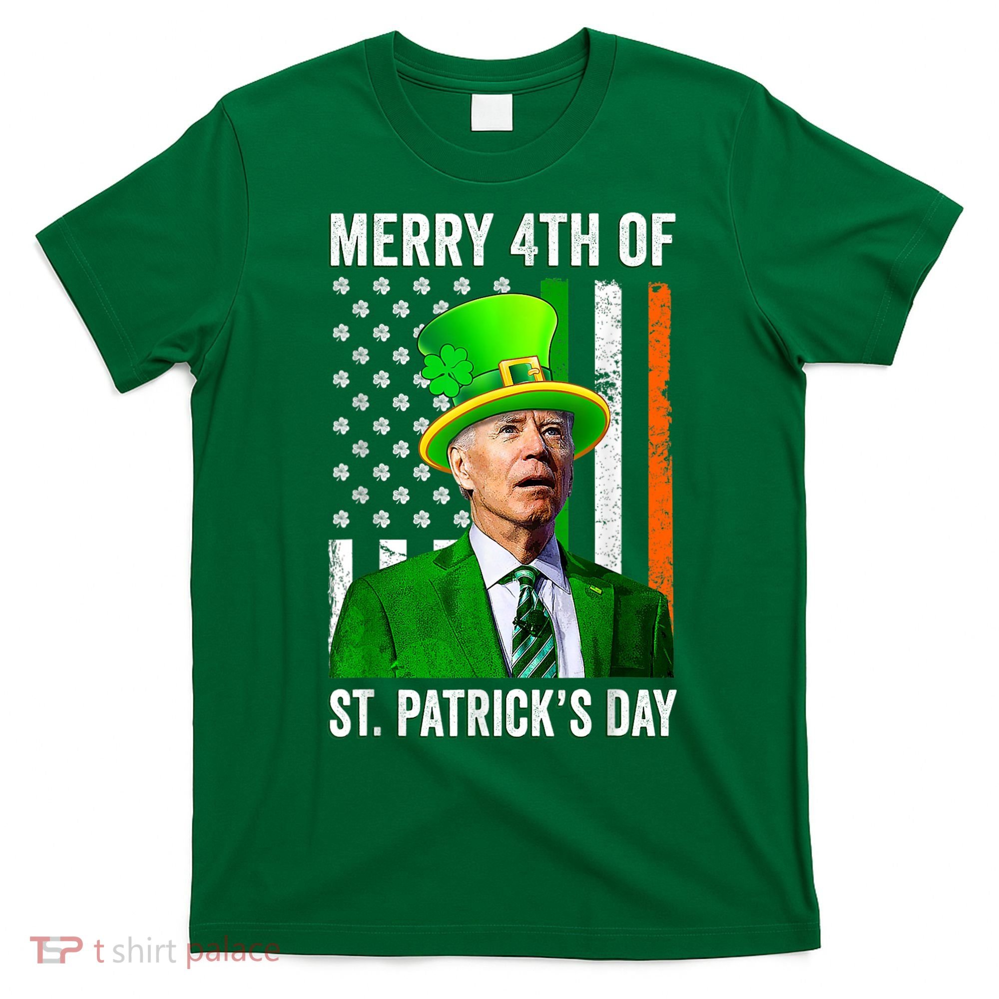 Merry 4th Of St Patrick's Day Joe Biden Leprechaun Hat T-Shirt