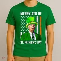 Merry 4th Of St Patrick's Day Joe Biden Leprechaun Hat T-Shirt thumb 3