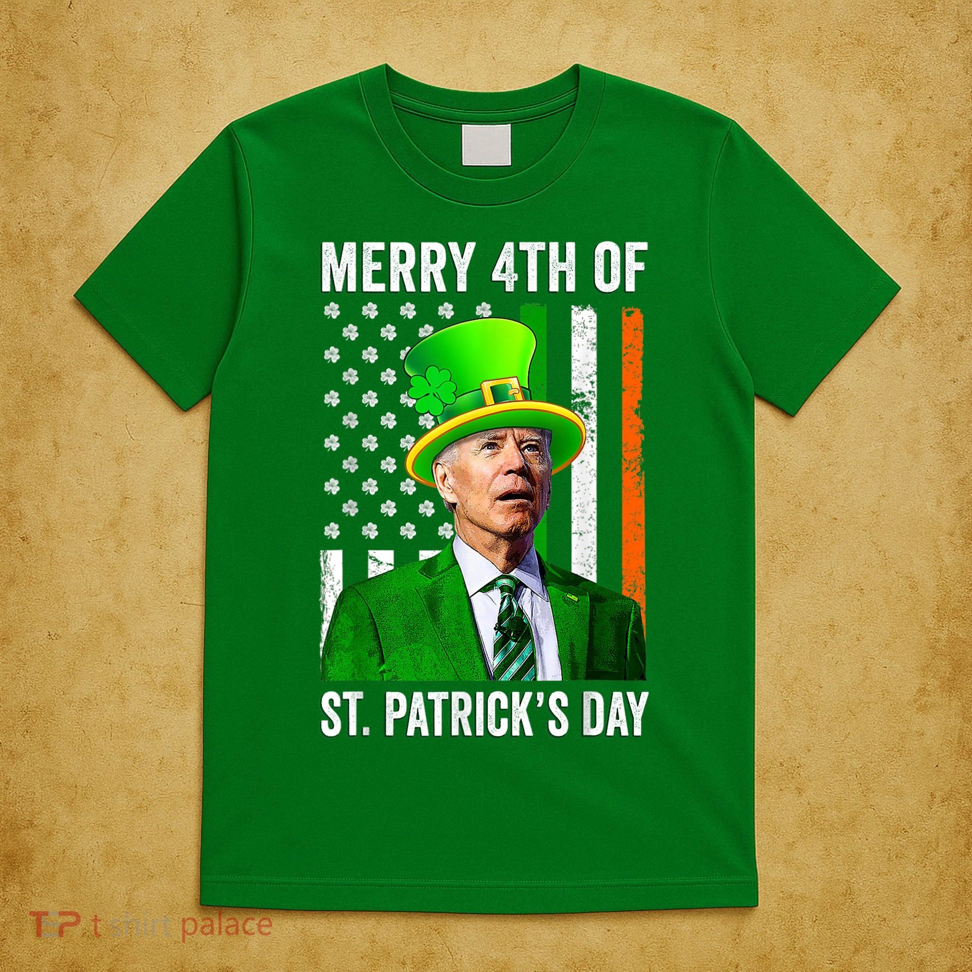 Merry 4th Of St Patrick's Day Joe Biden Leprechaun Hat T-Shirt