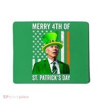 Merry 4th Of St Patrick's Day Joe Biden Leprechaun Hat Mousepad thumb 0