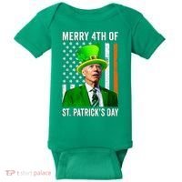 Merry 4th Of St Patrick's Day Joe Biden Leprechaun Hat Baby Bodysuit thumb 0