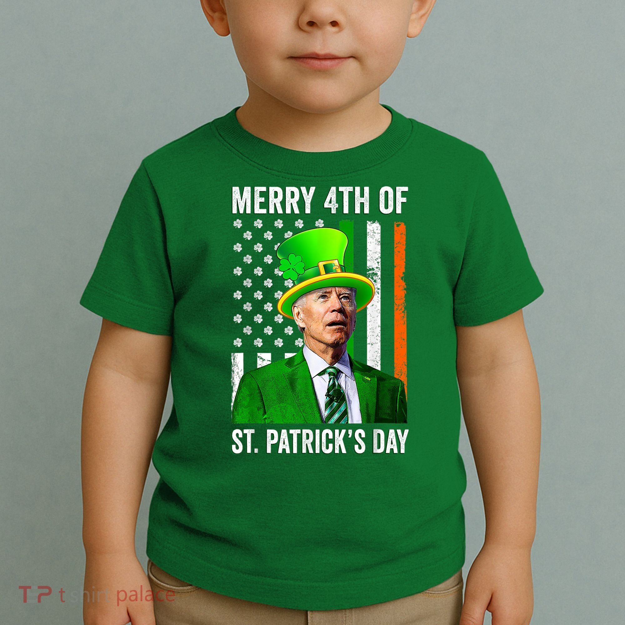 Merry 4th Of St Patrick's Day Joe Biden Leprechaun Hat Toddler T-Shirt