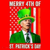 Merry 4th Of St Patrick's Day Joe Biden Leprechaun Hat Santa Hat thumb 1