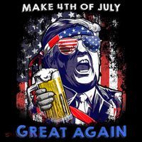Make 4th Of July Great Again Funny Trump Drinking Beer Stripe Pom Pom Beanie thumb 2
