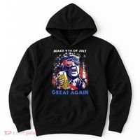 Make 4th Of July Great Again Funny Trump Drinking Beer Hoodie thumb 0