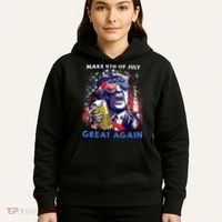 Make 4th Of July Great Again Funny Trump Drinking Beer Hoodie thumb 5