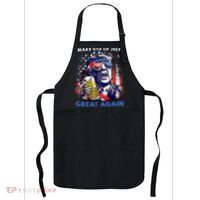 Make 4th Of July Great Again Funny Trump Drinking Beer Apron thumb 0