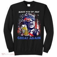 Make 4th Of July Great Again Funny Trump Drinking Beer Sweatshirt thumb 0
