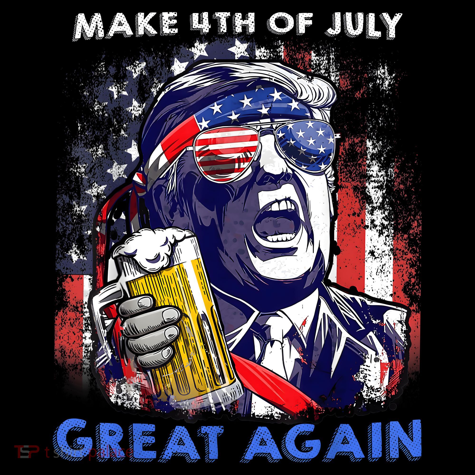 Make 4th Of July Great Again Funny Trump Drinking Beer Sweatshirt