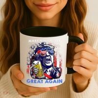 Make 4th Of July Great Again Funny Trump Drinking Beer Coffee Mug thumb 3
