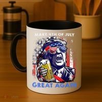 Make 4th Of July Great Again Funny Trump Drinking Beer Coffee Mug thumb 4
