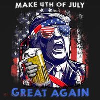Make 4th Of July Great Again Funny Trump Drinking Beer Mousepad thumb 1