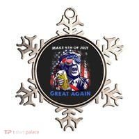 Make 4th Of July Great Again Funny Trump Drinking Beer Ornament thumb 0