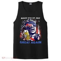 Make 4th Of July Great Again Funny Trump Drinking Beer PosiCharge Competitor Tank thumb 0