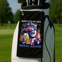 Make 4th Of July Great Again Funny Trump Drinking Beer Golf Towel thumb 2