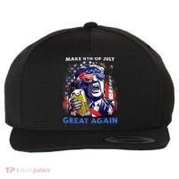 Make 4th Of July Great Again Funny Trump Drinking Beer Wool Snapback Cap thumb 0