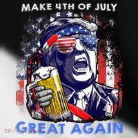 Make 4th Of July Great Again Funny Trump Drinking Beer Toddler Fine Jersey T-Shirt thumb 2