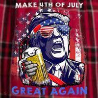 Make 4th Of July Great Again Funny Trump Drinking Beer Women's Flannel Plaid Pajama Pants thumb 2