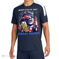Make 4th Of July Great Again Funny Trump Drinking Beer Sport-Tek Competitor United Soccer Jersey thumb 0