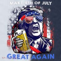 Make 4th Of July Great Again Funny Trump Drinking Beer Sport-Tek Competitor United Soccer Jersey thumb 4