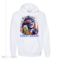 Make 4th Of July Great Again Funny Trump Drinking Beer Comfort Colors Garment-Dyed Hooded Sweatshirt thumb 0