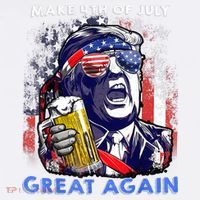 Make 4th Of July Great Again Funny Trump Drinking Beer Comfort Colors Garment-Dyed Hooded Sweatshirt thumb 2