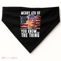 Merry 4th Of You Know The Thing Funny Biden USA-Made Doggie Bandana thumb 0